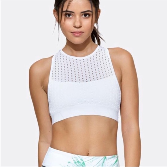 white cross back sports bra